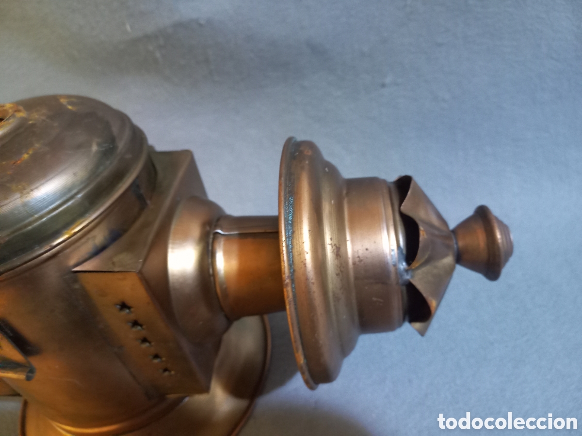 Antig&uuml;edades: Farol de carruaje de cobre - Foto 6