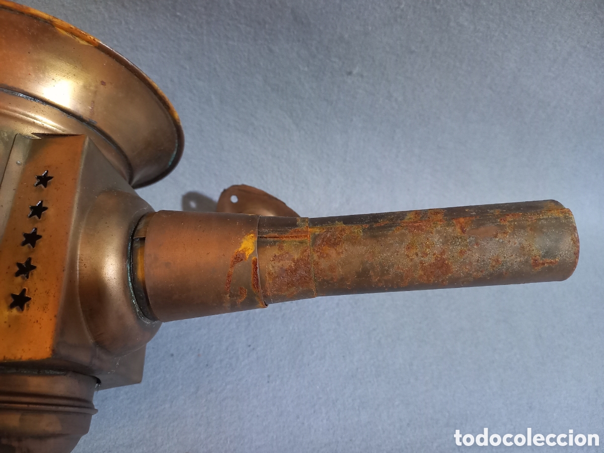 Antig&uuml;edades: Farol de carruaje de cobre - Foto 9