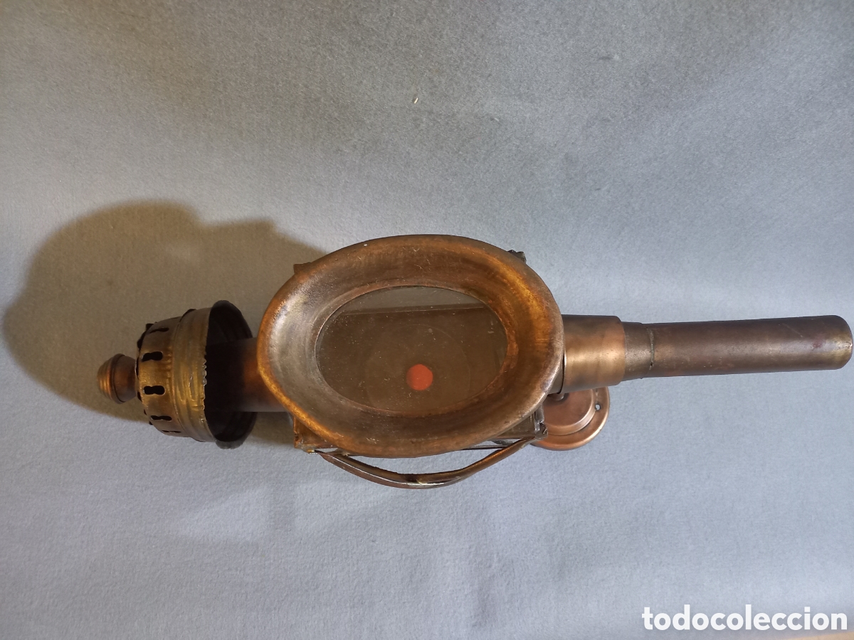 Antig&uuml;edades: Farol de carruaje de lat&oacute;n - Foto 3
