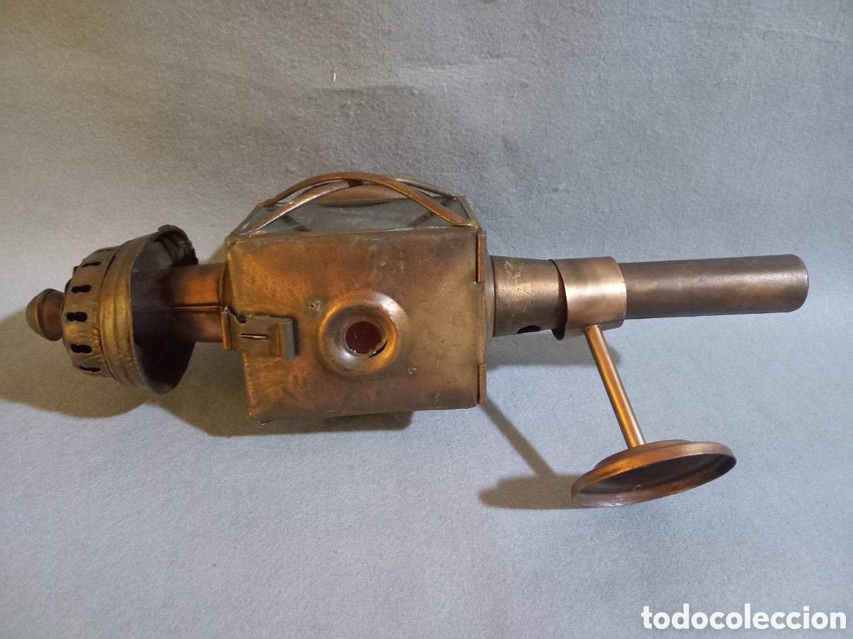 Antig&uuml;edades: Farol de carruaje de lat&oacute;n - Foto 4