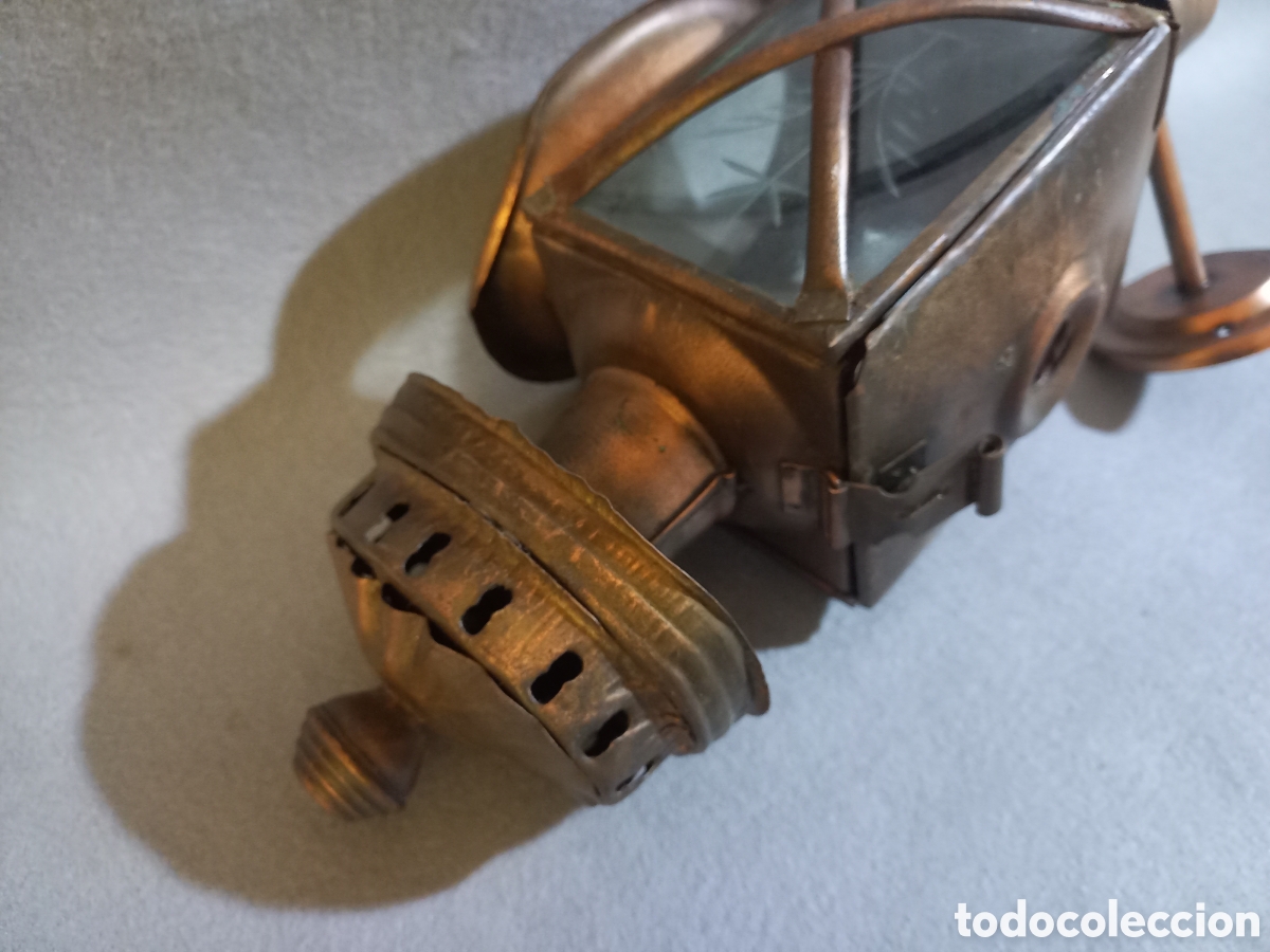 Antig&uuml;edades: Farol de carruaje de lat&oacute;n - Foto 5