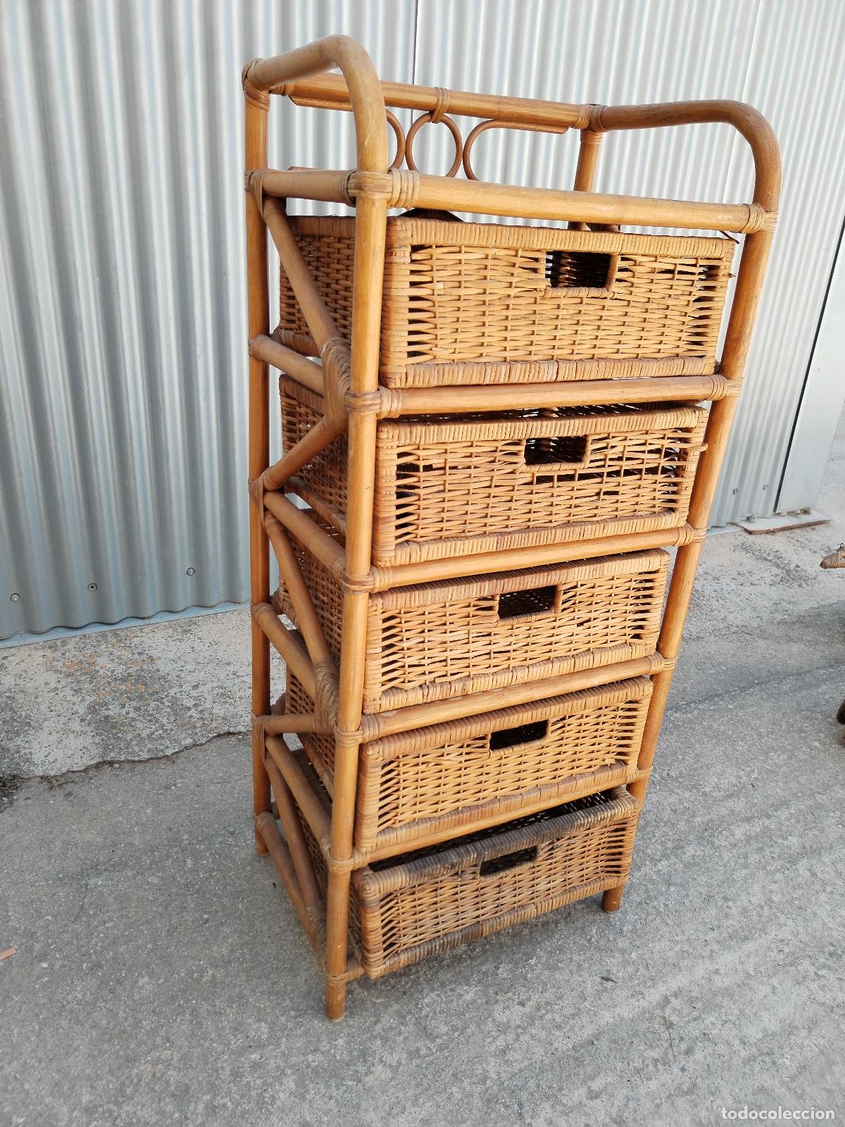 Antig&uuml;edades: cajonera de mimbre ratt&aacute;n - Foto 5