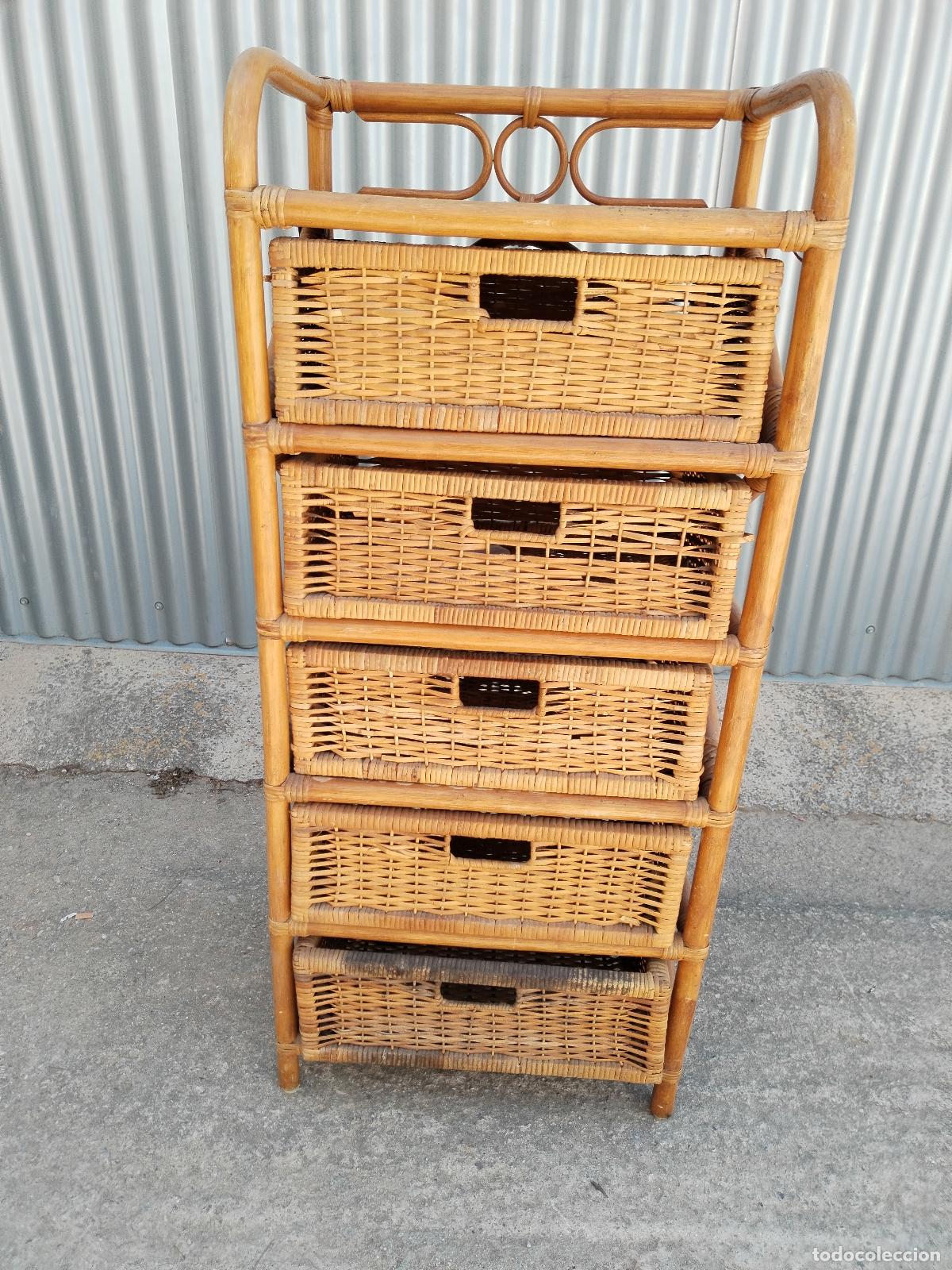 Antig&uuml;edades: cajonera de mimbre ratt&aacute;n - Foto 6