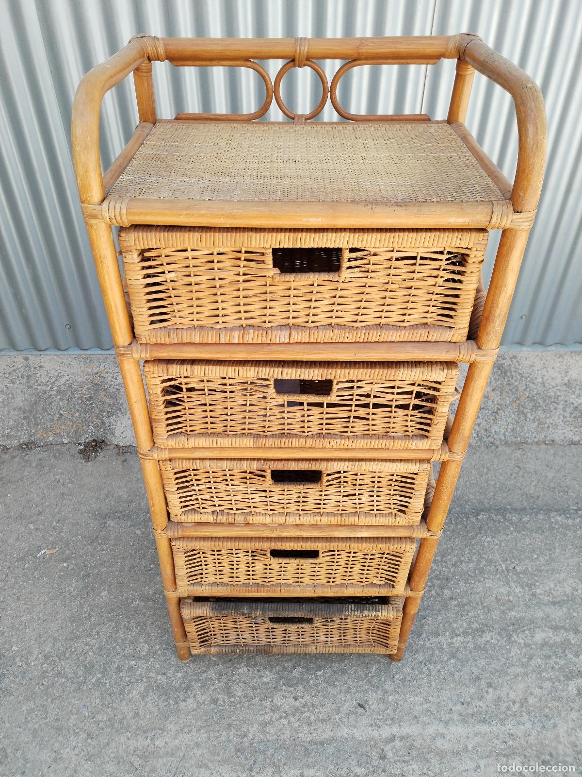 Antig&uuml;edades: cajonera de mimbre ratt&aacute;n - Foto 7