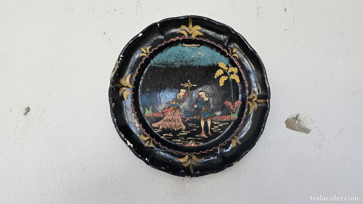 Antig&uuml;edades: plato pickma pintado a mano - Foto 1
