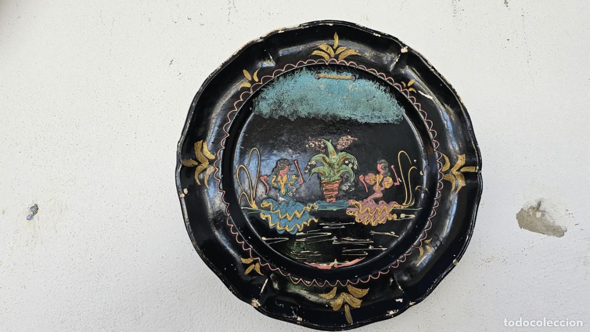 Antig&uuml;edades: plato pickma pintado a mano - Foto 1