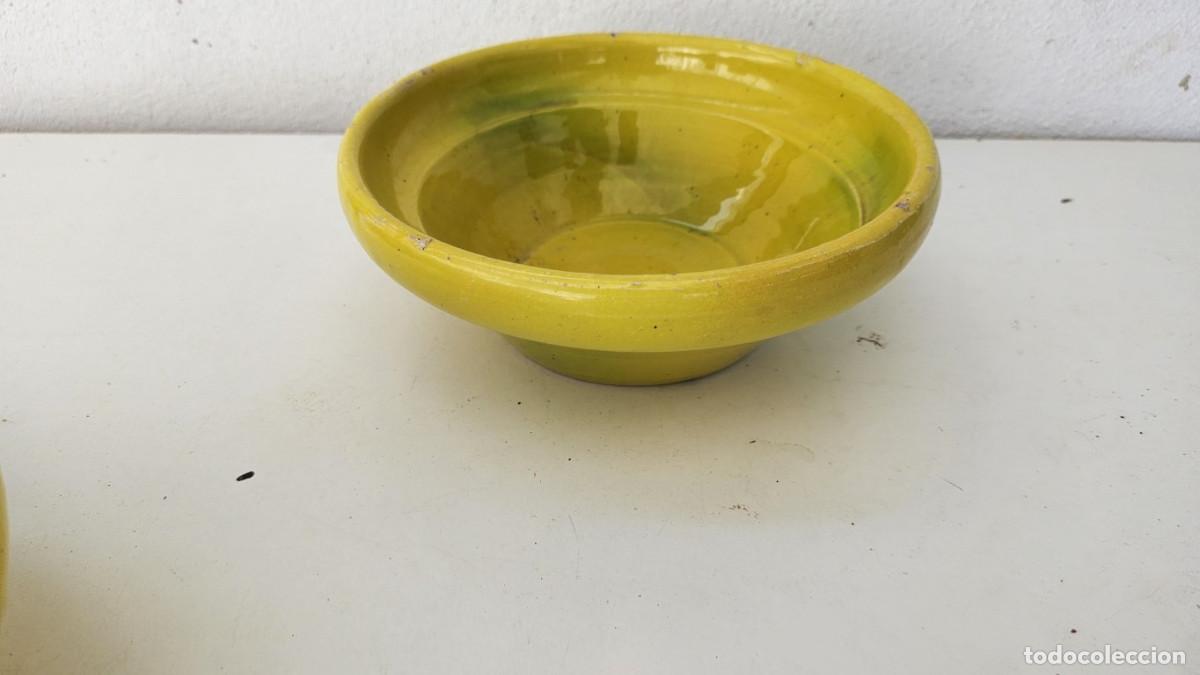 Antig&uuml;edades: peque&ntilde;o lebrillo de barro amarillo - Foto 1