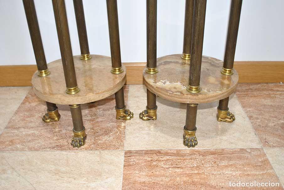 Antig&uuml;edades: PAREJA DE PEDESTALES M&Aacute;RMOL Y BRONCE - Foto 7