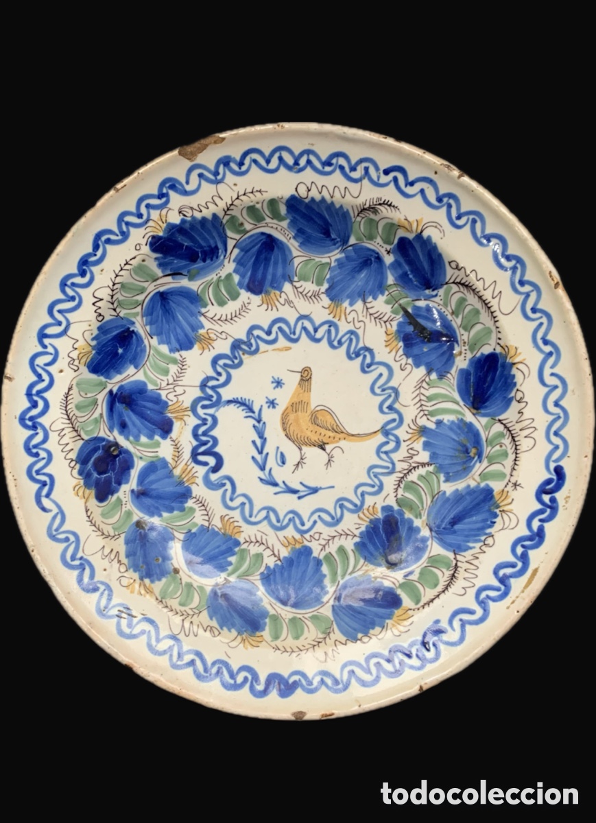 Antig&uuml;edades: Plato de cer&aacute;mica de Manises. 1800 - Foto 1