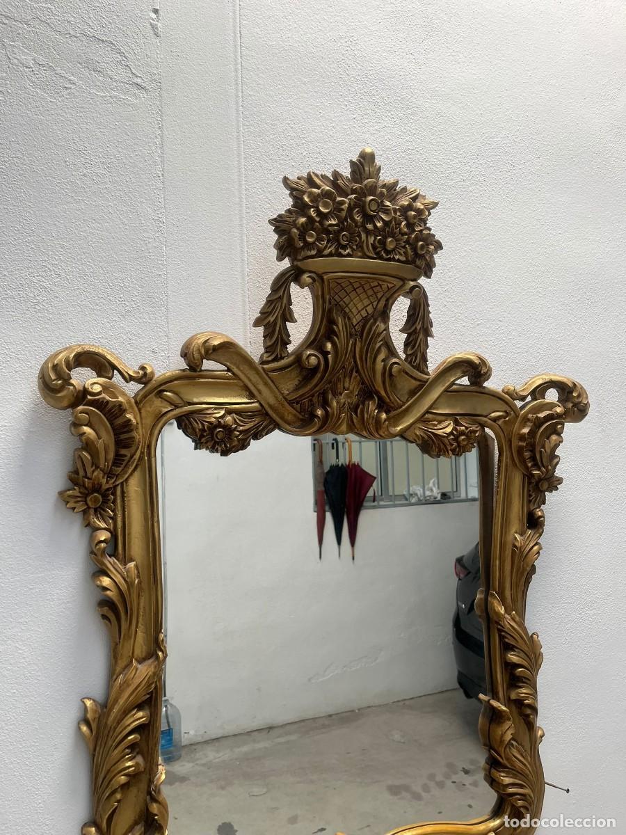 Antig&uuml;edades: Espejo con jarr&oacute;n floral de penacho en molde inyectado. - Foto 5