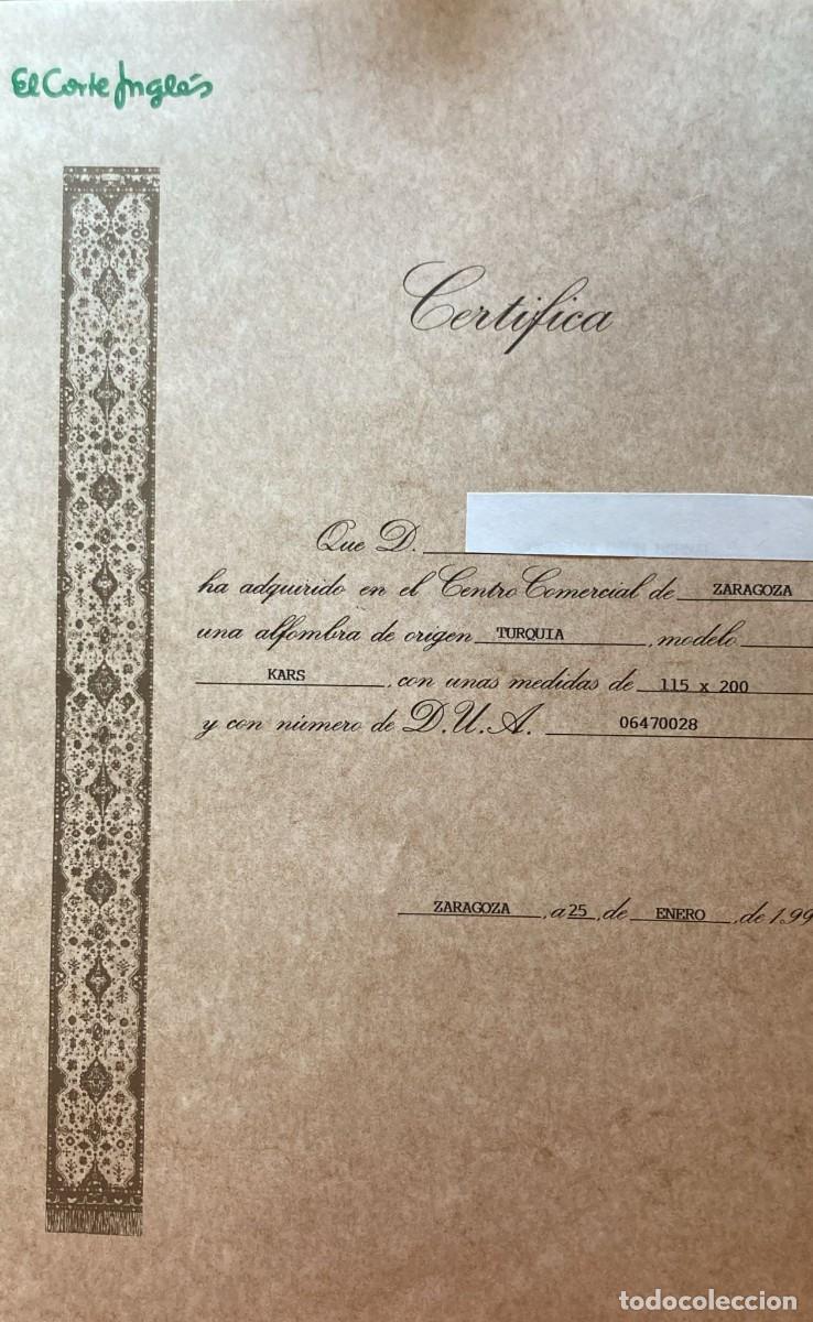 Antig&uuml;edades: ALFOMBRA TURCA CON CERTIFICADO - Foto 5