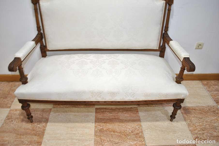 Antig&uuml;edades: SOF&Aacute; ANTIGUO DE MADERA ESTILO LUIS XVI IMPERIO - Foto 5