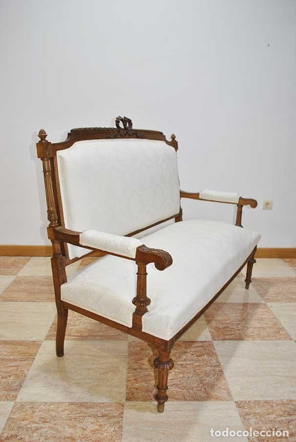 Antig&uuml;edades: SOF&Aacute; ANTIGUO DE MADERA ESTILO LUIS XVI IMPERIO - Foto 8
