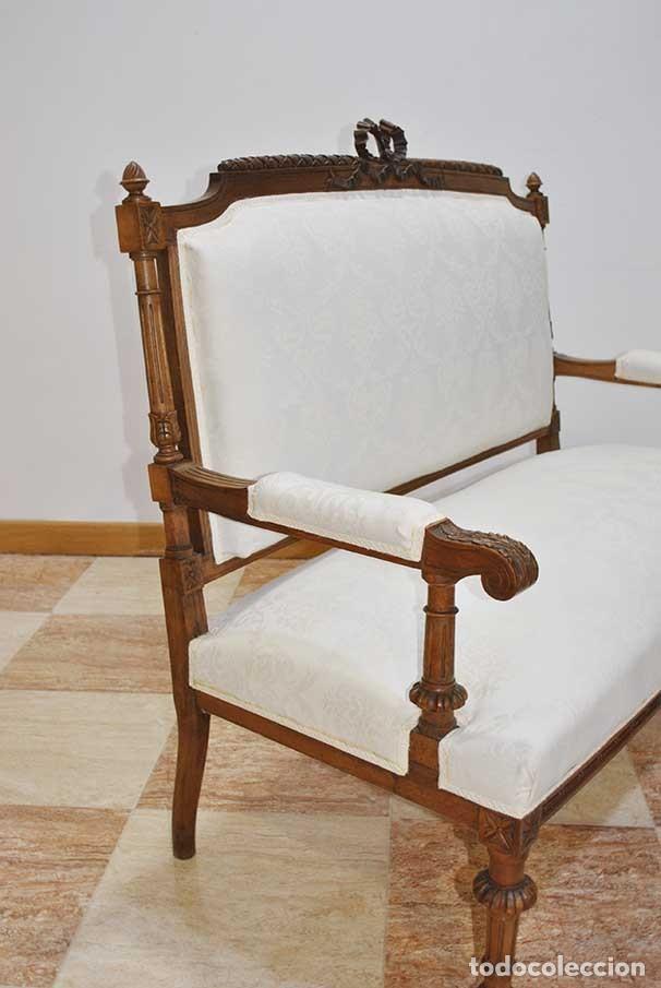 Antig&uuml;edades: SOF&Aacute; ANTIGUO DE MADERA ESTILO LUIS XVI IMPERIO - Foto 9