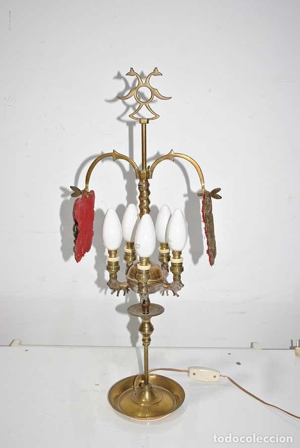 Antig&uuml;edades: ANTIGUA L&Aacute;MPARA VEL&Oacute;N 5 LUCES - Foto 3