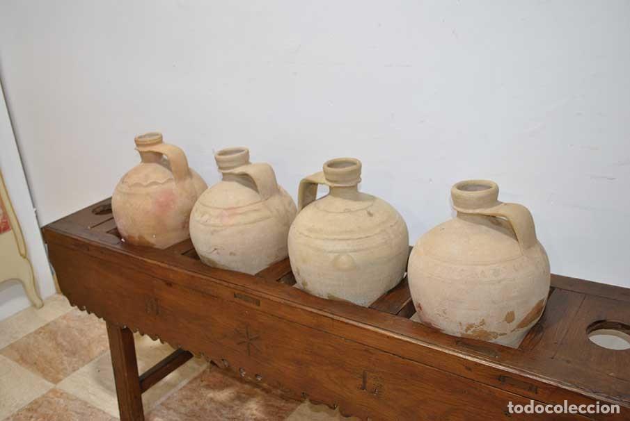 Antig&uuml;edades: C&Aacute;NTARA DE MADERA CON C&Aacute;NTAROS DE BARRO - Foto 4