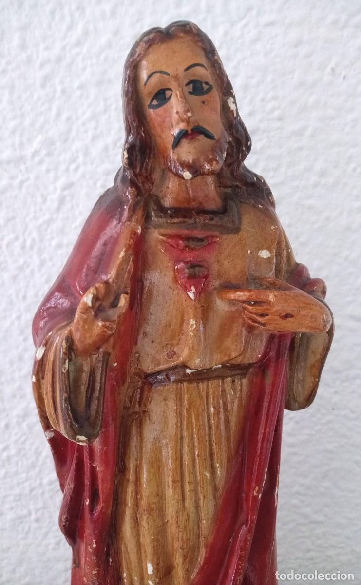 Antig&uuml;edades: Jes&uacute;s Del Sagrado Coraz&oacute;n de escayola - Foto 2