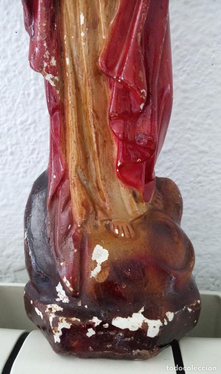 Antig&uuml;edades: Jes&uacute;s Del Sagrado Coraz&oacute;n de escayola - Foto 3