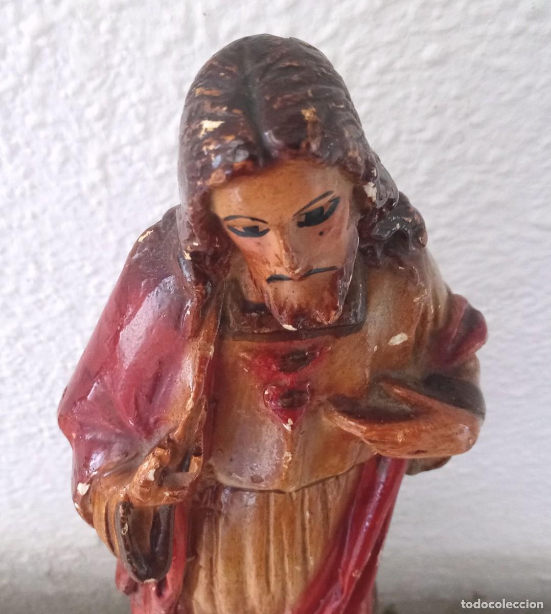 Antig&uuml;edades: Jes&uacute;s Del Sagrado Coraz&oacute;n de escayola - Foto 4