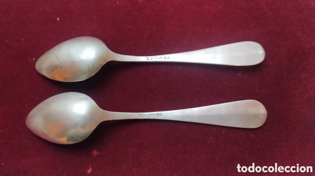 Antig&uuml;edades: 2 Cucharillas plata antigua - Foto 1