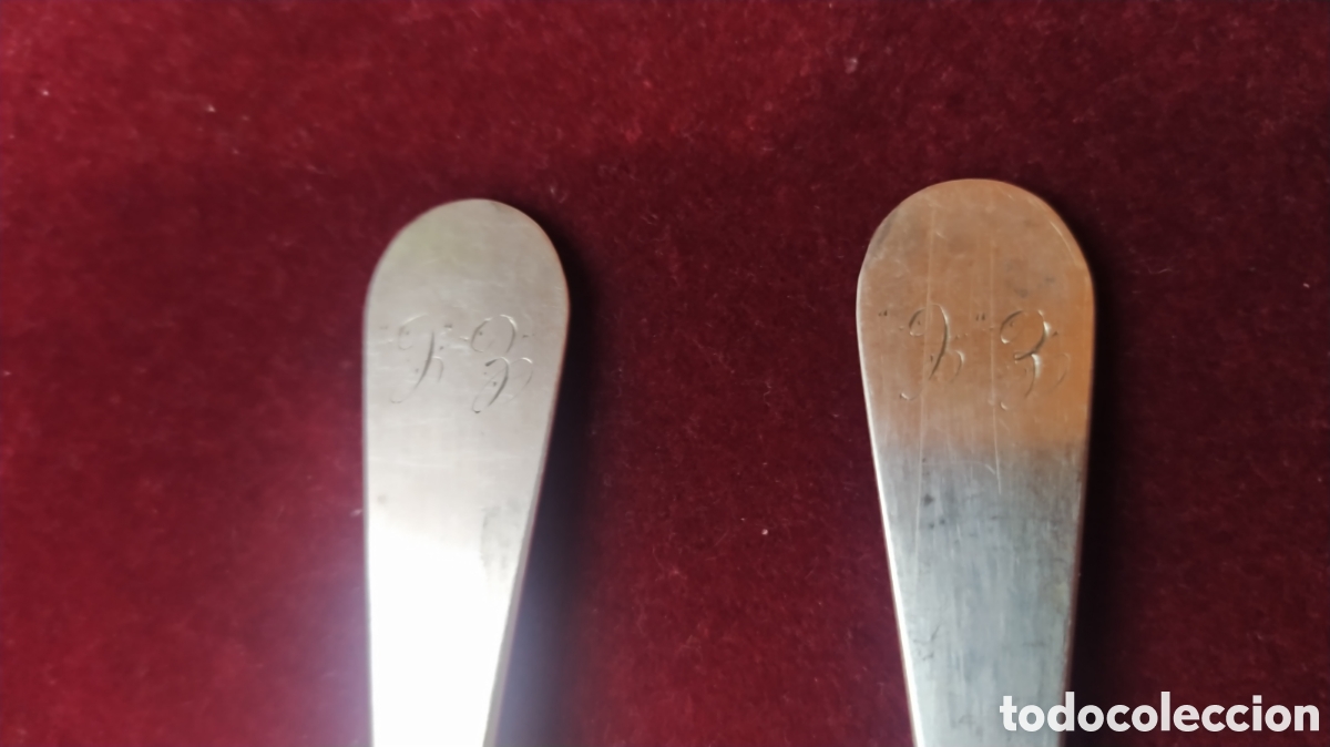 Antig&uuml;edades: 2 cucharillas de plata e. Bacariza - Foto 2