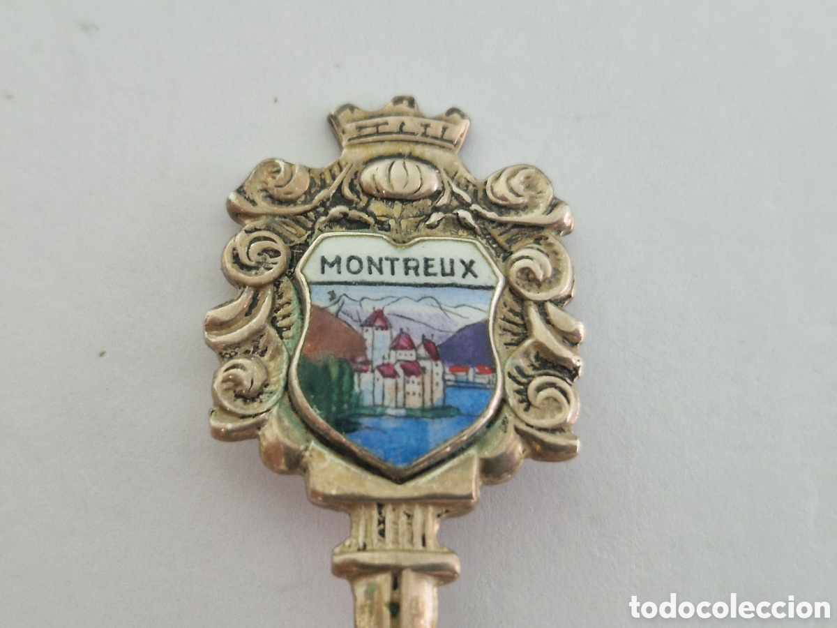 Antig&uuml;edades: CUCHARILLA DE PLATA Y ESMALTE MONTREUX - Foto 1
