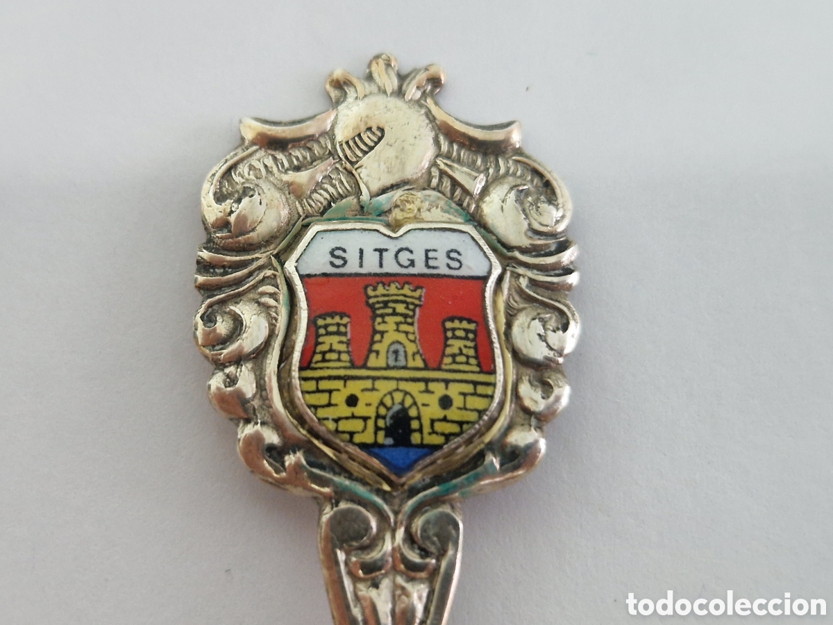 Antig&uuml;edades: CUCHARILLA DE PLATA DE SITGES CONTRASTE - Foto 1