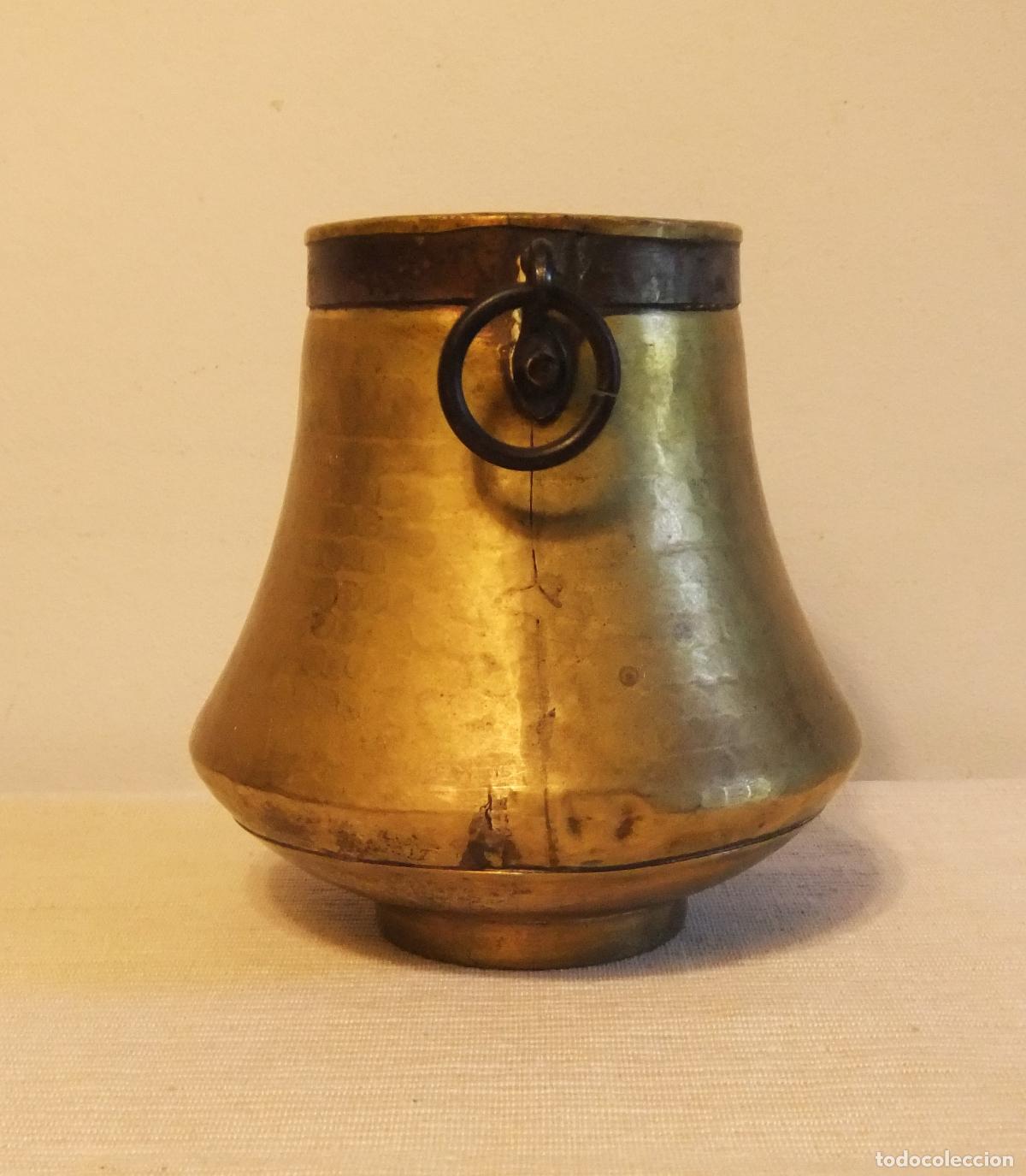 Antig&uuml;edades: ANTIGUO JARR&Oacute;N / OLLA DE BRONCE MARTILLEADO - Foto 2