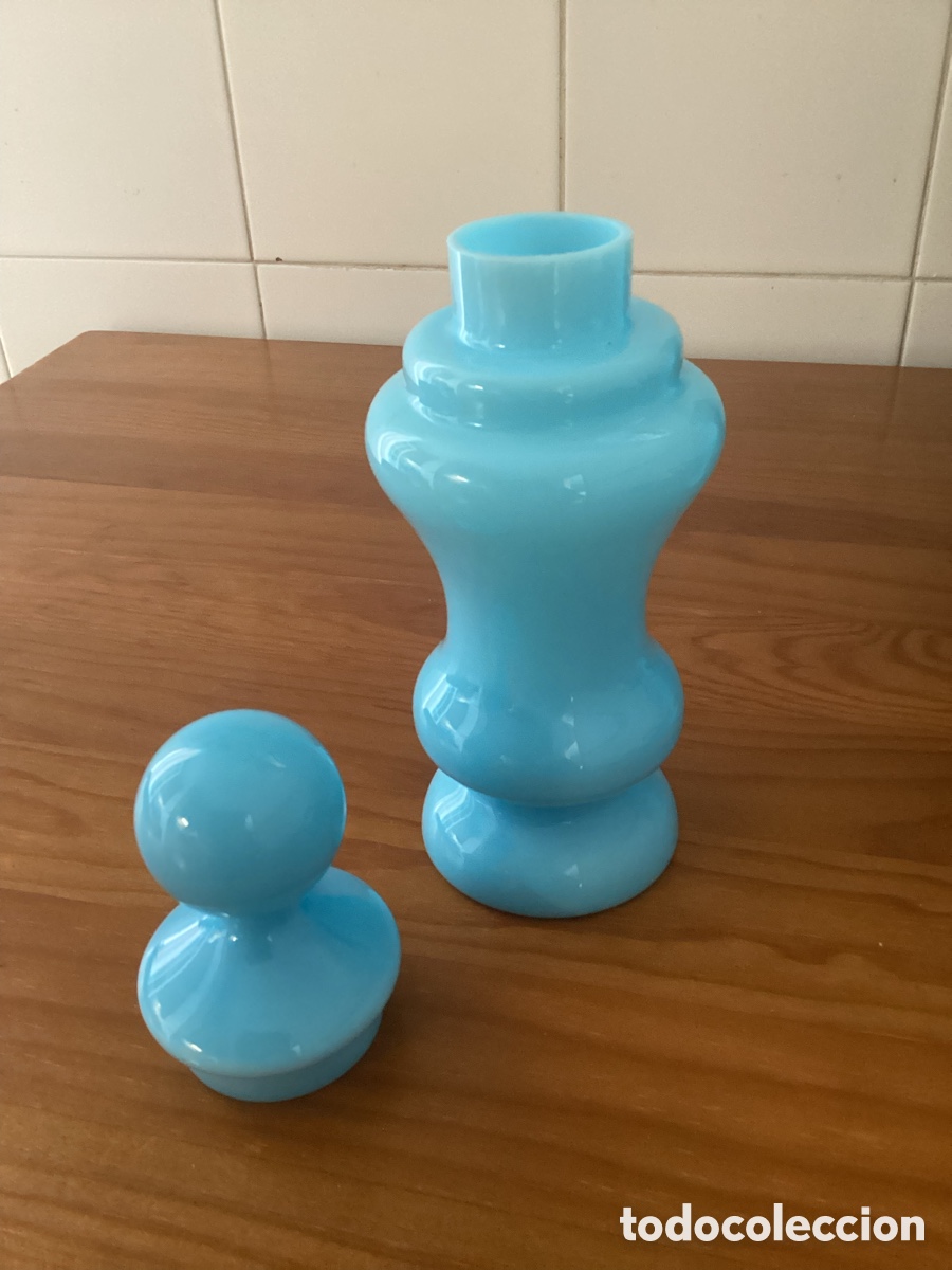 Antig&uuml;edades: Muy elegante botella de tocador en opalina azul ceruleo, &ldquo; Robins Egg &ldquo; - Foto 1