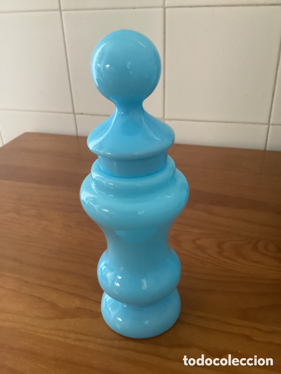 Antig&uuml;edades: Muy elegante botella de tocador en opalina azul ceruleo, &ldquo; Robins Egg &ldquo; - Foto 2
