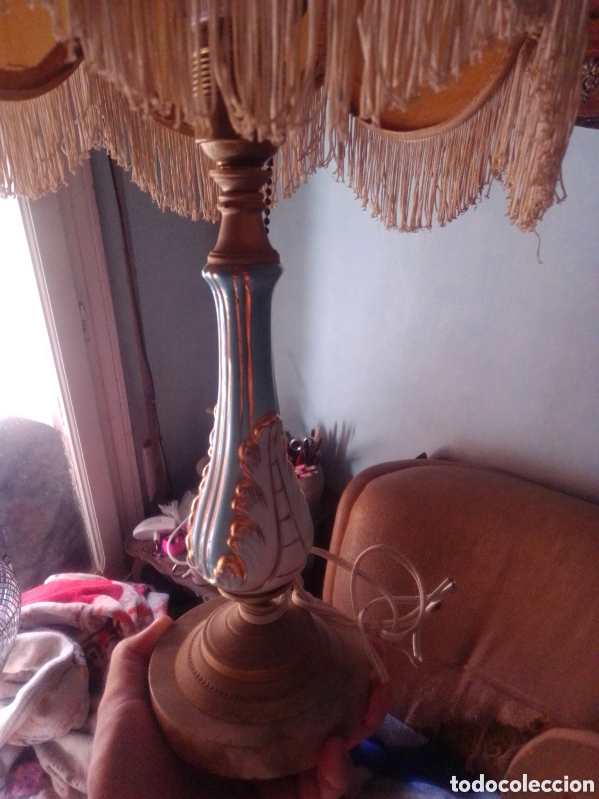 Antig&uuml;edades: Lampara antigua de mesita - Foto 2