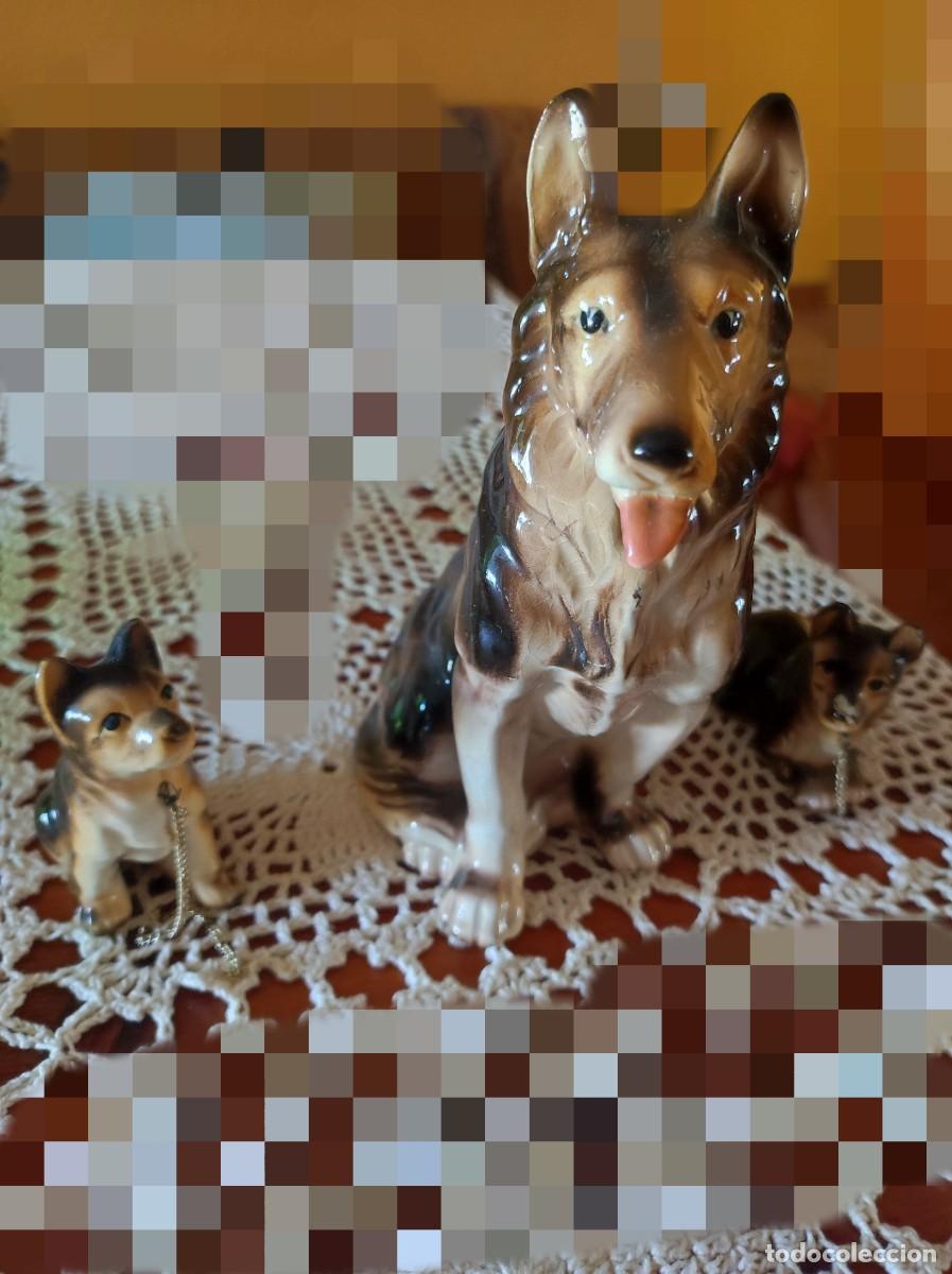 Antig&uuml;edades: Porcelana perro pastor alem&aacute;n - Foto 1