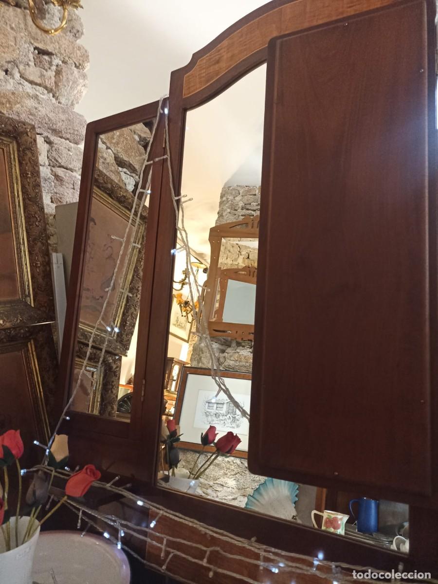Antig&uuml;edades: Espejo triptico de caoba - Foto 2