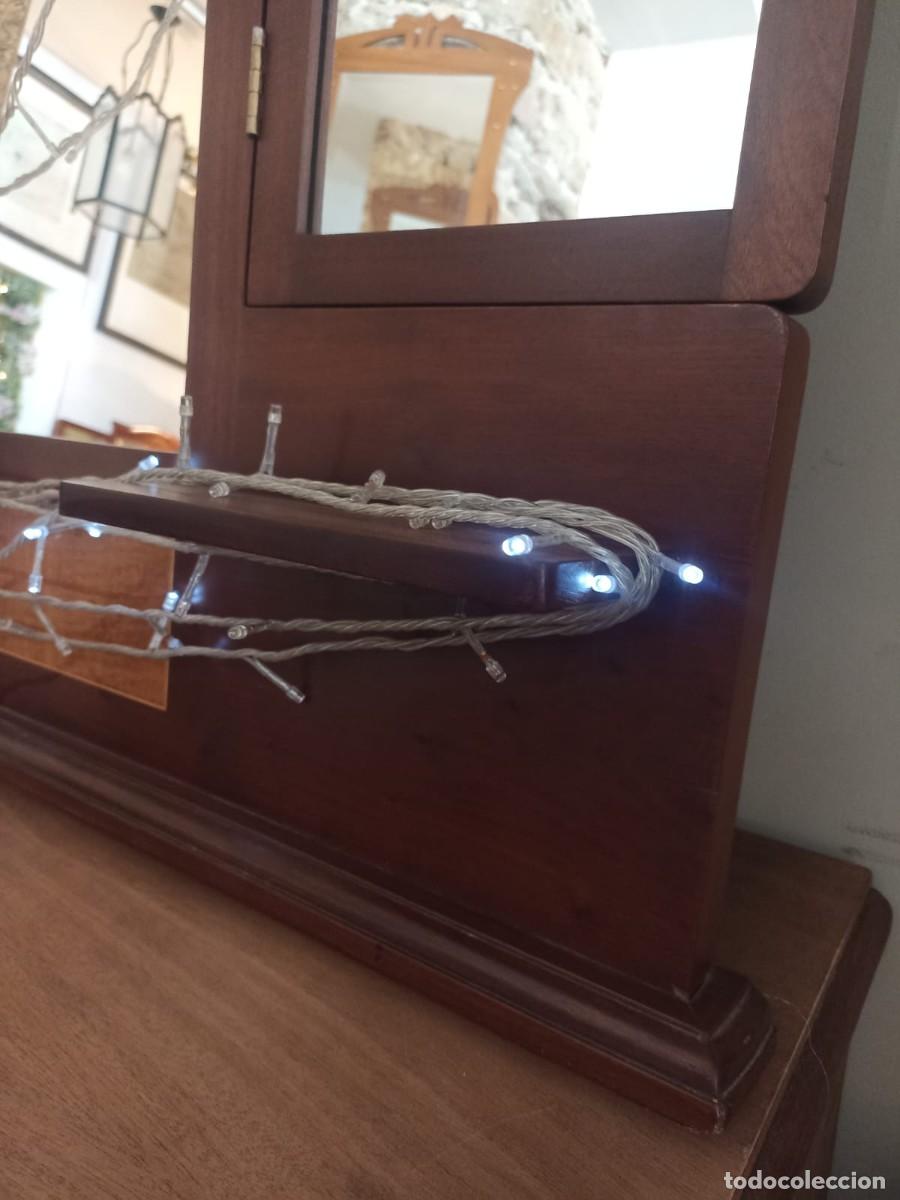 Antig&uuml;edades: Espejo triptico de caoba - Foto 5