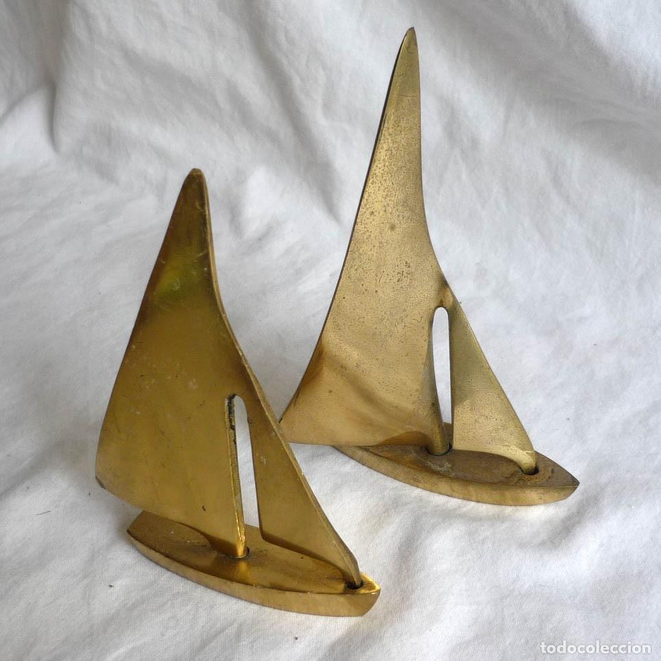 Antig&uuml;edades: 2 barcos de vela veleros en bronce - Foto 1