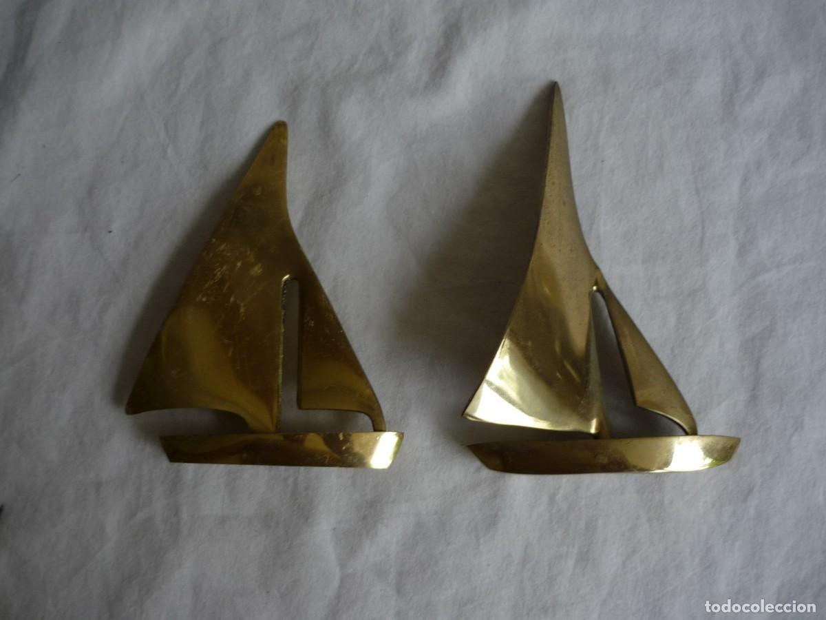 Antig&uuml;edades: 2 barcos de vela veleros en bronce - Foto 2