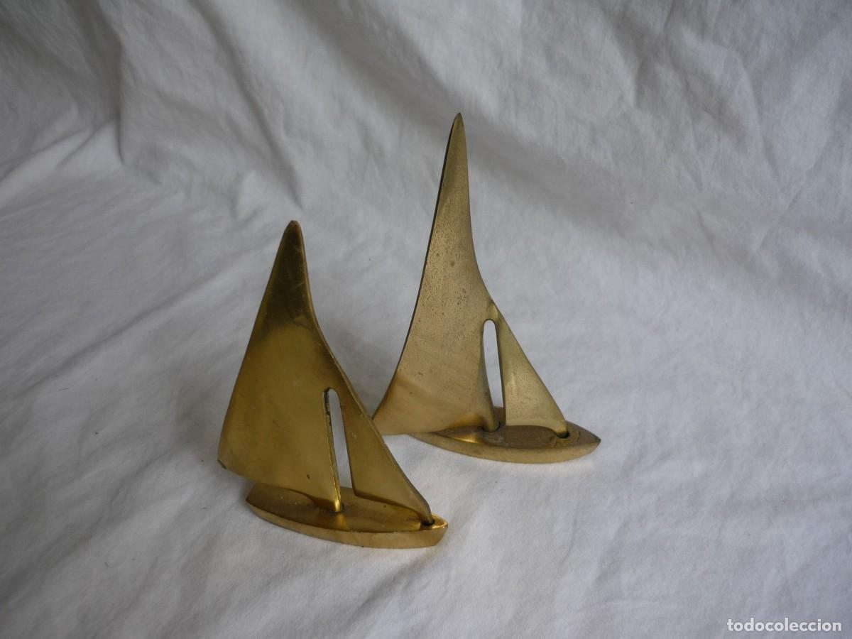Antig&uuml;edades: 2 barcos de vela veleros en bronce - Foto 3