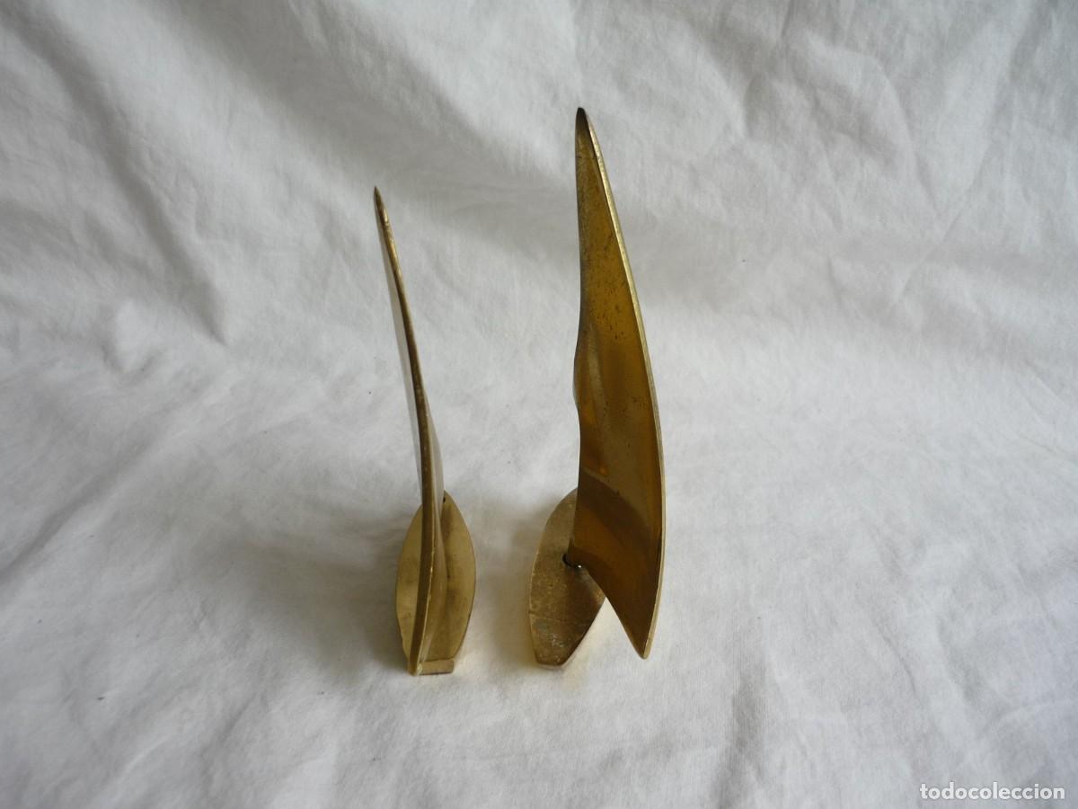 Antig&uuml;edades: 2 barcos de vela veleros en bronce - Foto 5