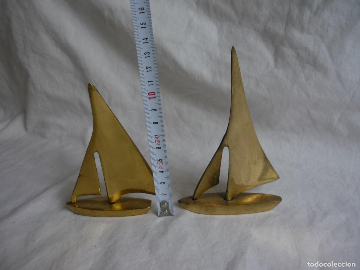 Antig&uuml;edades: 2 barcos de vela veleros en bronce - Foto 7