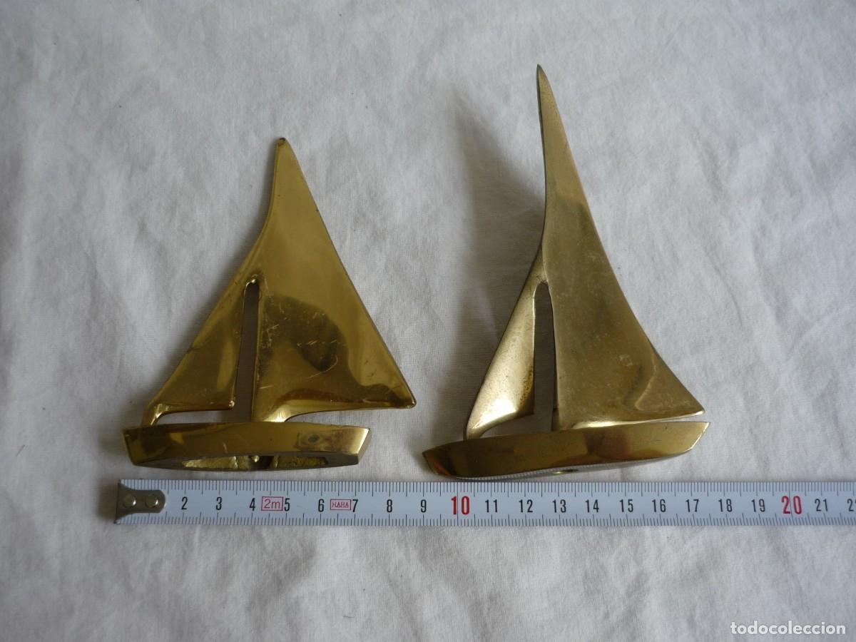 Antig&uuml;edades: 2 barcos de vela veleros en bronce - Foto 8