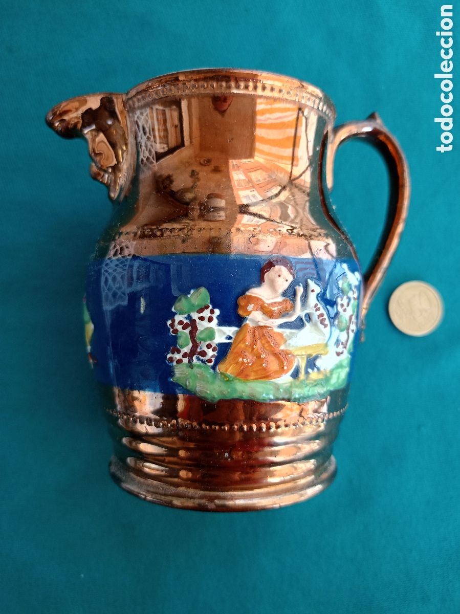 Antig&uuml;edades: ANTIGUA JARRA DE BRISTOL REFLEJO - Foto 1