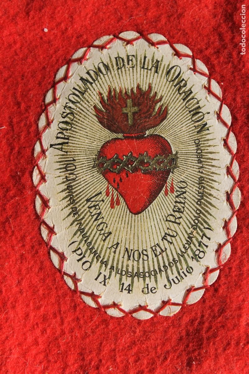Antig&uuml;edades: ANTIGUO ESCAPULARIO SAGRADO CORAZON - Foto 3