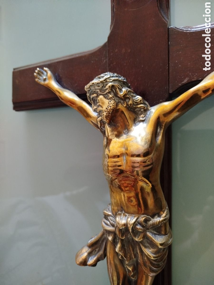 Antig&uuml;edades: Antiguo CRUCIFIJO DE BRONCE - Foto 5