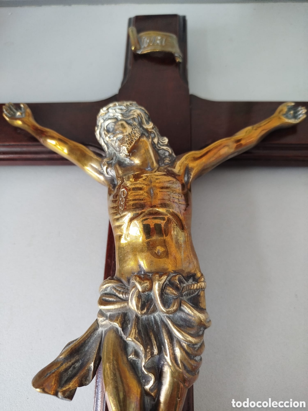 Antig&uuml;edades: Antiguo CRUCIFIJO DE BRONCE - Foto 7