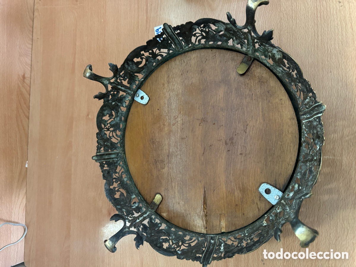 Antig&uuml;edades: Espejo tocador antiguo lat&oacute;n - Foto 3