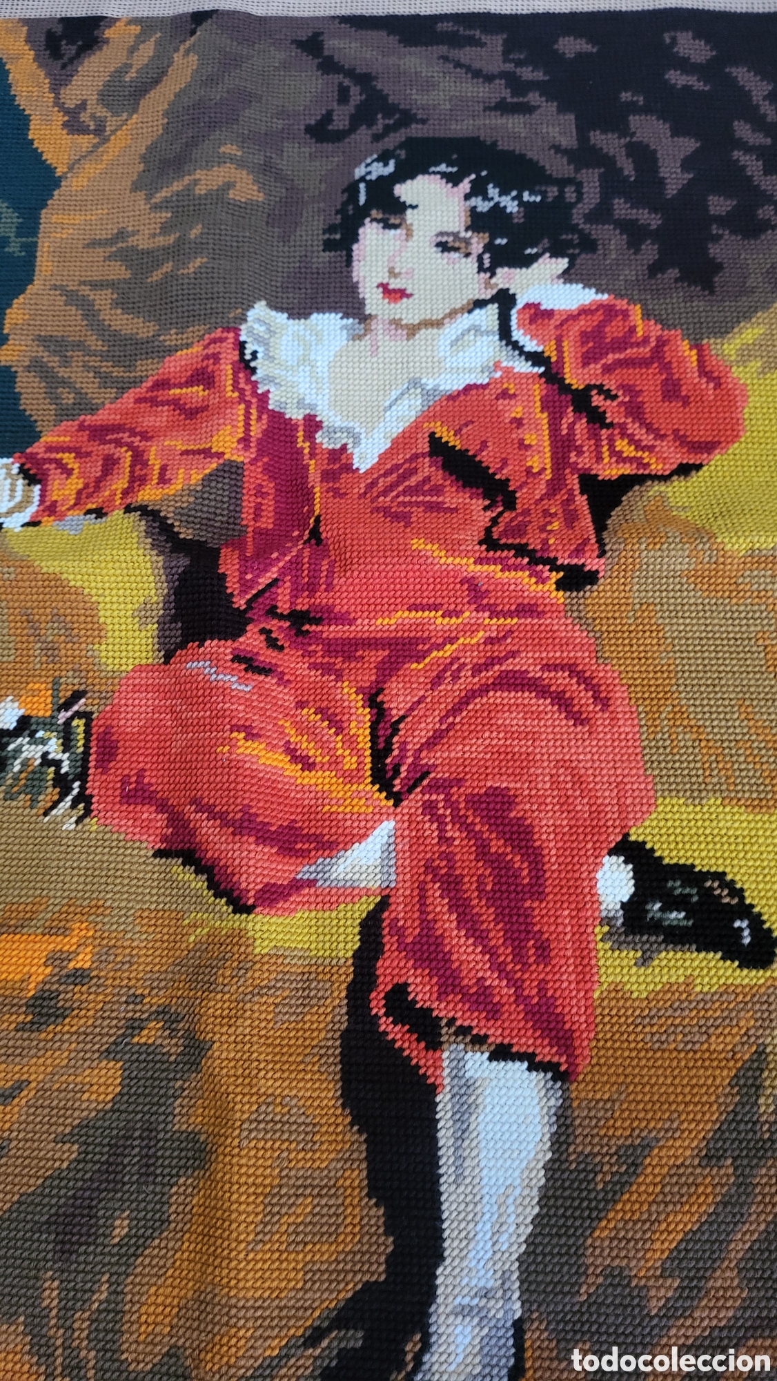 Antig&uuml;edades: TAPIZ BORDADO FRANCES PETIT POINT - Foto 2
