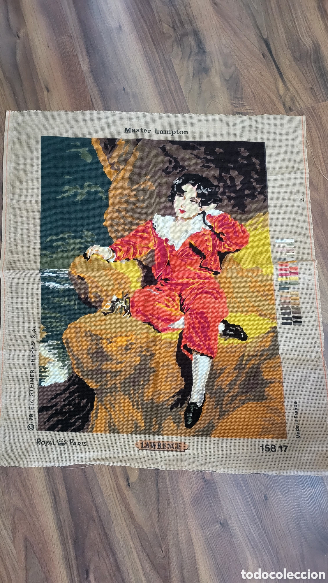 Antig&uuml;edades: TAPIZ BORDADO FRANCES PETIT POINT - Foto 3
