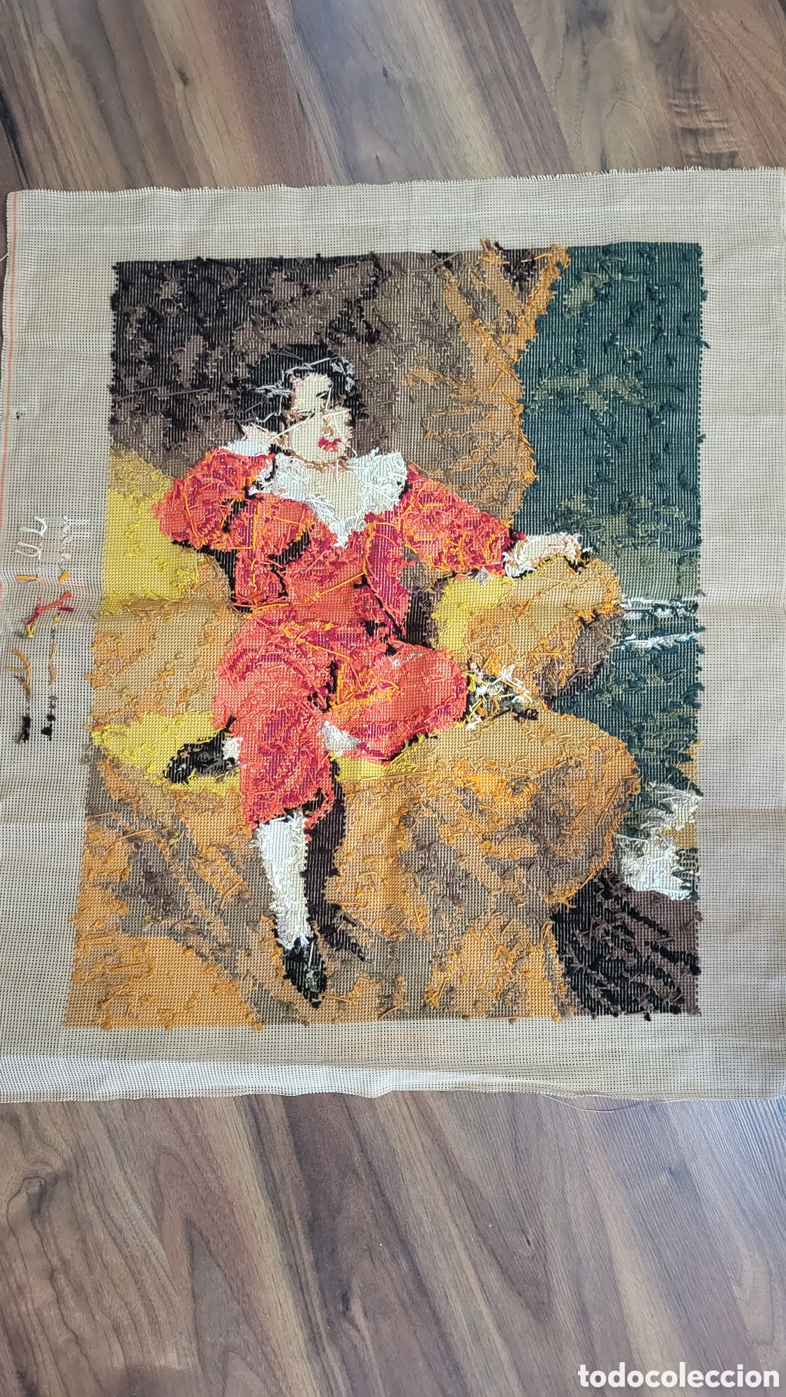 Antig&uuml;edades: TAPIZ BORDADO FRANCES PETIT POINT - Foto 5