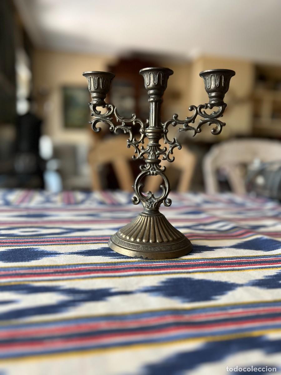 Antig&uuml;edades: Candelabro de 3 brazos - Foto 2