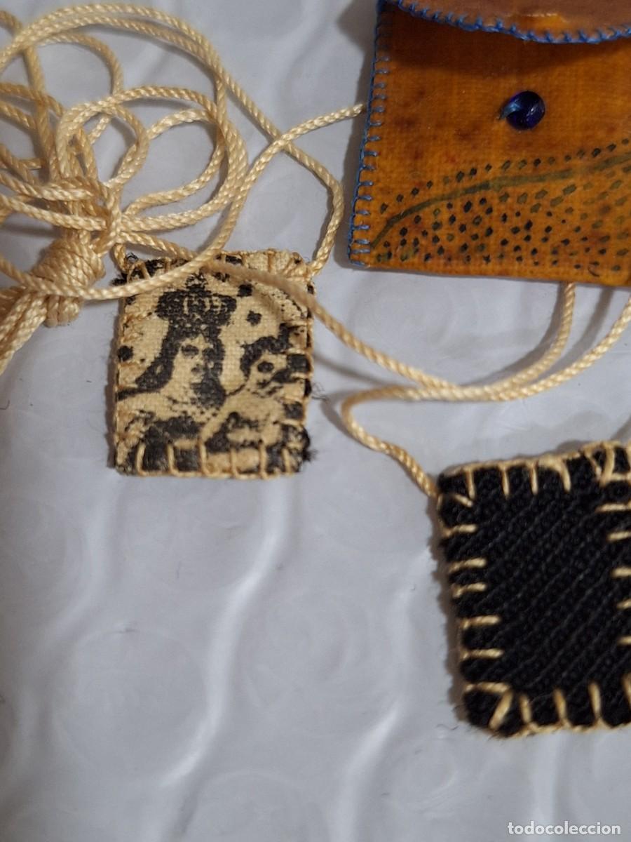 Antig&uuml;edades: Peque&ntilde;o escapulario hecho a mano . - Foto 2